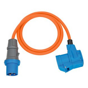 Câble adaptateur CEE Camping Câble de 1,5 m en orange