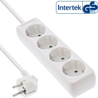 Inline® Power Strip Type F allemand 4 port + Lock de sécurité pour enfants blanc 3M