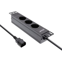 Stand de socket en ligne® 10 ", contact protecteur à 3 voies, connexion C14, sans commutateur