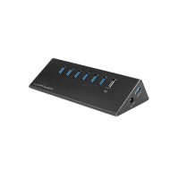 Hub LC-Power, LC-Hub-Alu-2b-7, aluminium, 6x USB 3.0, noir