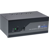 Interrupteur KVM Inline® Desktop, 2 ports, double moniteur, DisplayPort 1.2 + HDMI 2.0, 4K, USB 3.0, Audio