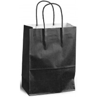 MAILmedia Sac en papier avec cordelette, 15,7 litres, noir