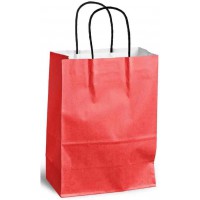 MAILmedia Sac en papier avec cordelette, 15,7 litres, rouge