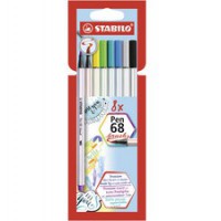 STABILO Feutre pinceau Pen 68 brush, étui en carton de 8