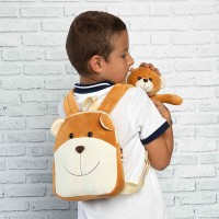 Benji Bear reversible backpack with plush toy 25cm