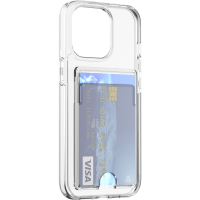 Coque iPhone 14 Pro Hybride avec porte-carte intégré Transparente Bigben