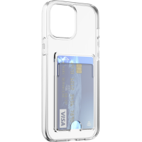 Coque iPhone 14 Pro Max Hybride avec porte-carte intégré Transparente Bigben