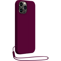 Coque iPhone 14 Pro Silicone + dragonne assortie Violet Bigben