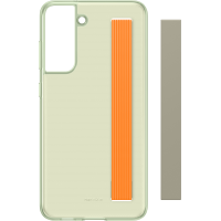 Coque transparente Samsung G S21FE avec lanière avec lanière Vert olive Samsung