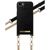 Coque Necklace Bandoulière Apple iPhone 6/7/8/SE/SE22 Jet black croco Ideal Of Sweden