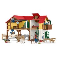 SCHLEICH - Ferme avec étable et animaux - 42407 - Gamme Farm World