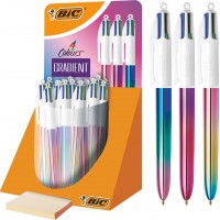 BIC Stylo à bille rétractable 4 Colours Gradient, présentoir