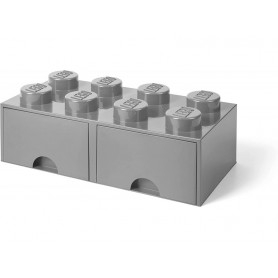 LEGO Brique de rangement 8 plots + 2 tiroir gris (40061740)
