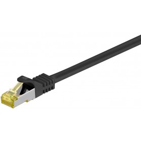 RJ45 Câble Patch, CAT 6A S/FTP (PiMF), 500 MHz, avec CAT 7 Câble Brut, noir 25 m