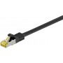 RJ45 Câble Patch, CAT 6A S/FTP (PiMF), 500 MHz, avec CAT 7 Câble Brut, noir 0.25 m