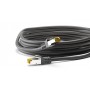 RJ45 Câble Patch, CAT 6A S/FTP (PiMF), 500 MHz, avec CAT 7 Câble Brut, noir 0.25 m