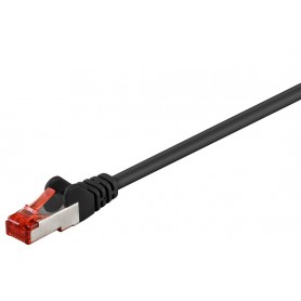 CAT 6 Câble Patch, S/FTP (PiMF), noir, 0,25 m 0.25 m