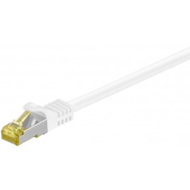 RJ45 Câble Patch, CAT 6A S/FTP (PiMF), 500 MHz, avec CAT 7 Câble Brut, blanc 5 m