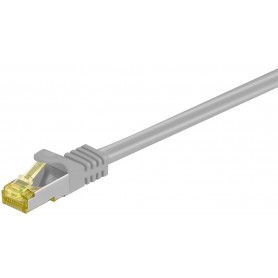 RJ45 Câble Patch, CAT 6A S/FTP (PiMF), 500 MHz, avec CAT 7 Câble Brut, Gris 20 m