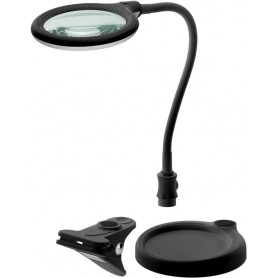 Lampe Loupe à LED sur Pied/avec Pince, 6 W, noir