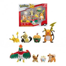 8 figurines Battle BANDAI - Pokémon - Pikachu, Evoli, Dratatin, Togepi, Caninos, Mimiqui, Raichu et Brutalibré