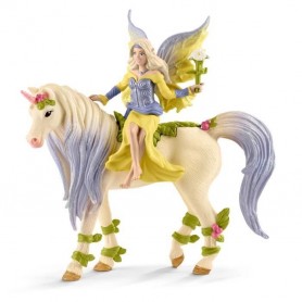 Schleich - Fée Sera avec la licorne aux fleurs - 70565