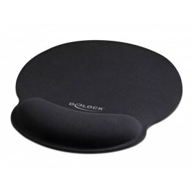 DeLOCK Tapis de Souris avec Repose-Poignet Rond Noir