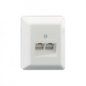  UAE 2 x 8 (8) AP RW - Prise murale - RJ-45 X 2 - Pure White, RAL 9010