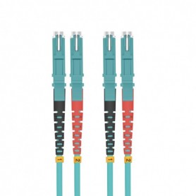 HELOS LWL Patch Cable E2000® / E2000® (LSH) Duplex 50/125 µm OM3 Aqua 2.0m