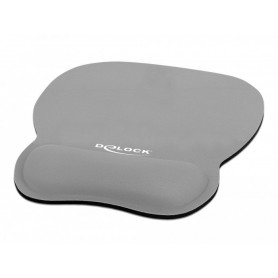 DeLOCK Tapis de Souris Ergonomique avec Repose-Poignet en Gel Gris