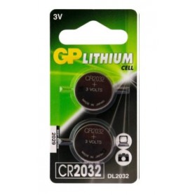 GP CR2032 C2 Lithium pile de pièces de monnaie (3V), 2-pack (blister de 2 parties)