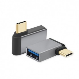  Adaptateur OTG USB 3.1 A Femelle/Type-C™ Mâle Coudé Premium Noir