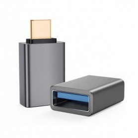  Adaptateur OTG USB 3.1 A Femelle/Type-C™ Mâle Premium Gris Foncé