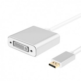  Câble adaptateur DisplayPort mâle/DVI femelle, Premium, argent