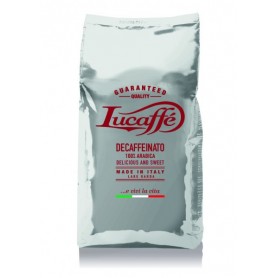 Lucaffé Décaféiné 100% Arabica, Café en Grains de Qualité Supérieure, Italien, Arôme Intense et Riche, Sachet Protège-Arôme de 700 g, Goût Plein