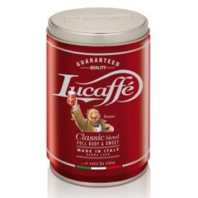 Lucaffé, Classic, Café Moulu, Mélange Premium Arabica et Notes de Robusta, Arôme grillé et Parfum de Noisette, Italie, Boîte en acier (1 x 250 g)