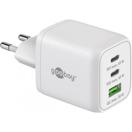 Chargeur Rapide Multiport USB-C™ PD Nano (65 W), blanc blanc