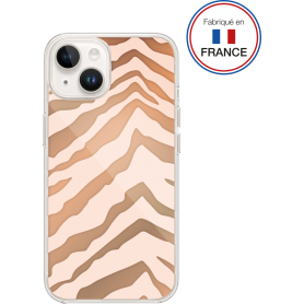 Coque résine zèbre rose effet miroir