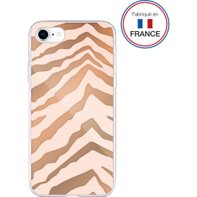 Coque résine zèbre rose effet miroir