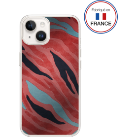 Coque résine tigre rose effet miroir