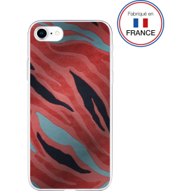 Coque résine tigre rose effet miroir