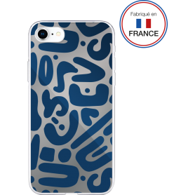 Coque résine motifs bleus