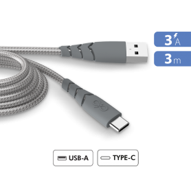 Câble UltraRenforcé A/C 3A 3m Recyclé Gris
