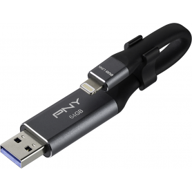 OTG Flash Drive USB3.0 USB-A&Lightning 64GB Noir