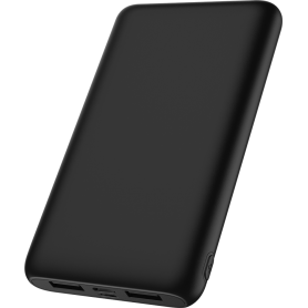 Powerbank 10000mah 2 USB A + 1 USB C + Cbl C Noir