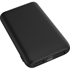 Powerbank 5000mah 2 USB A + 1 USB C + Cbl C Noir