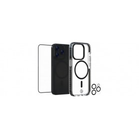 Impact Zero Coque de Téléphone Set 3en4compatible avec Apple iPhone 15 Pro Max, transparent