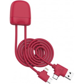 Ice-C - Cable A+C/USBC+Lightning 1m GRS Rouge