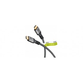  64995 Câble HDMI haute vitesse 3 m avec Ethernet 2.0 / résolutions UHD allant jusqu'à 4 K @ 50/60 Hz/Câble HDMI de 3 m pour PS5, Xbox, Apple TV 4 K/Connecteurs plaqués or pour éviter la