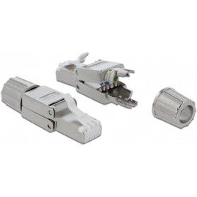 Connecteur RJ45 Cat.6A 1 pièce, gris, blindé, sans outil